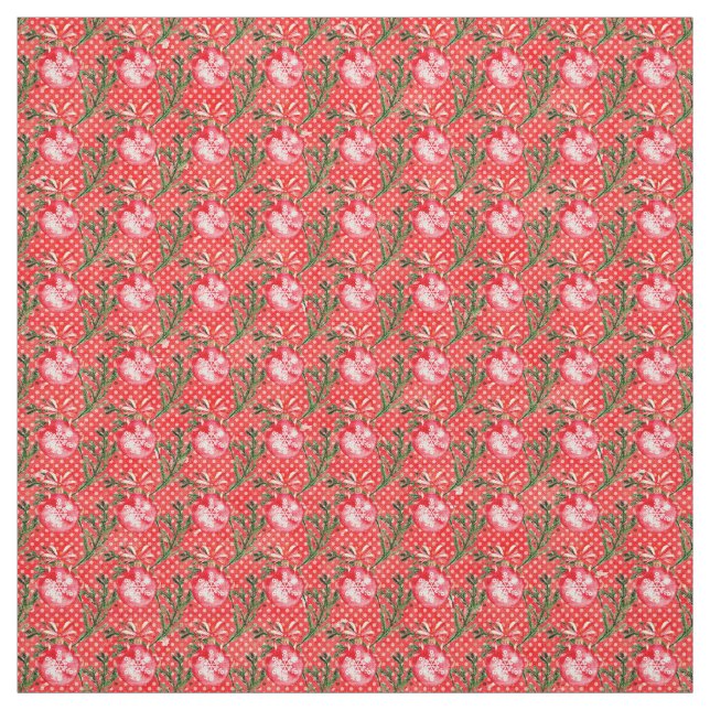 Tela Baubles de Navidades rojos (Retal)