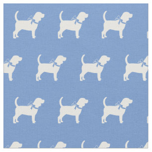 Tela Beagle Dog Silhouette Mascota Light Blue