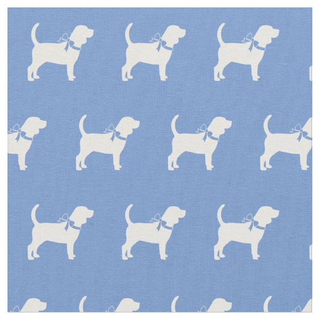 Tela Beagle Dog Silhouette Mascota Light Blue (De cerca)