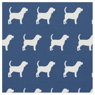 Tela Beagle Dog Silhouette Mascota Navy Azul