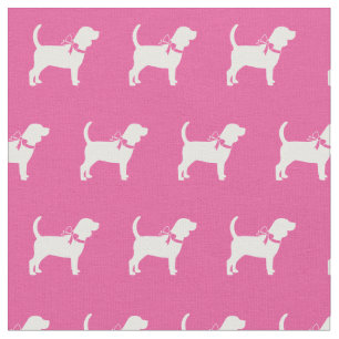 Tela Beagle Dog Silhouette Mascota Pink