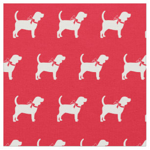 Tela Beagle Dog Silhouette Mascota Red