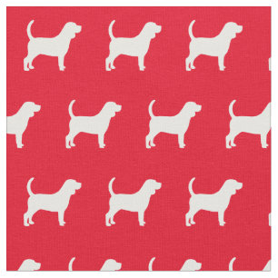Tela Beagle Dog Silhouette Mascota Red