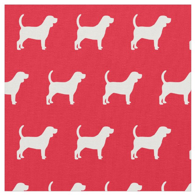 Tela Beagle Dog Silhouette Mascota Red (De cerca)