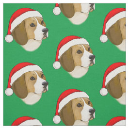 Tela Beagle en un Gorra Navidad