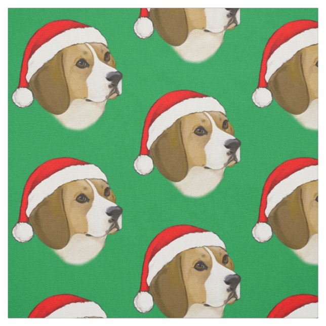 Tela Beagle en un Gorra Navidad (Retal)