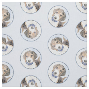 Tela Beagle English Painting Tri Tricolor Cute Dog Art