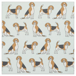 Tela Beagles en Aqua Fabric