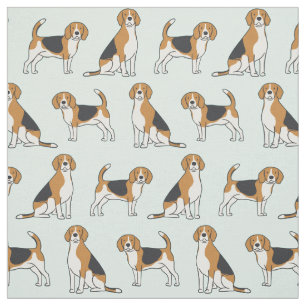 Tela Beagles en Aqua Fabric