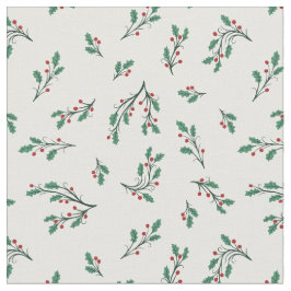 Tela Beautiful Holly Seamless Christmas Pattern