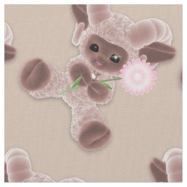 Tela Bebé Adorable Plush Toy Ram Leche Chocolate (De cerca)