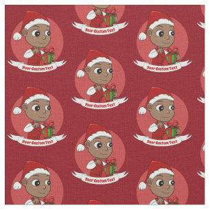 Tela Bebé afroamericano con sombrero de Papá Noel