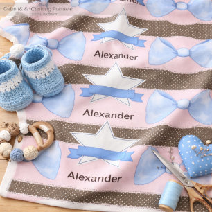 Tela Bebé Bow Azul en colores elegantes de Moda