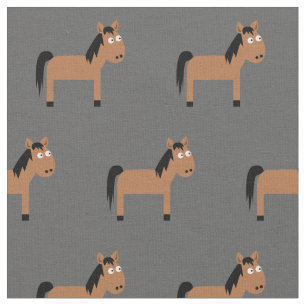 Tela Bebé caballo lindo guardería gris