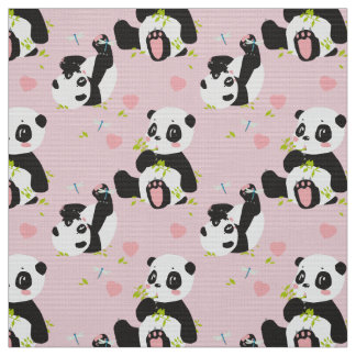 Tela Bebé Panda rosa