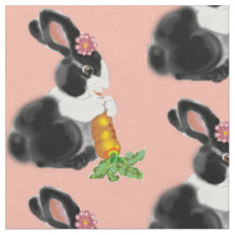 Tela Bebé Rosa Rubor Nursera Neerlandesa Conejo Vintage