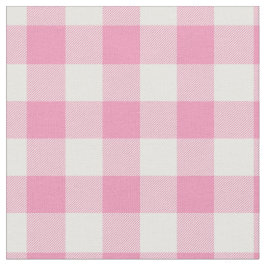 Tela Bebe rosa y cuadros de gingham blancos