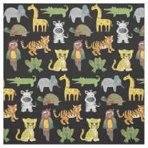 Bebés de la jungla con fondo negro