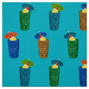Tela Bebés tropicales de tiki mugs retro hawaiano