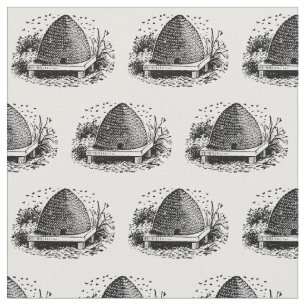 Tela Bee Hive y Abejas #1 Vintage heráldico