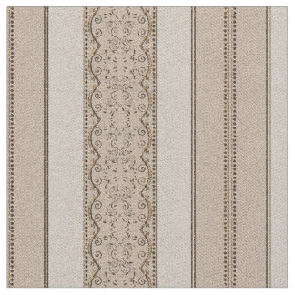Tela beige elegante de la raya de la voluta del