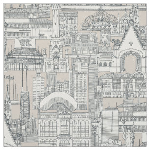 Tela Beige gris oscuro de Chicago