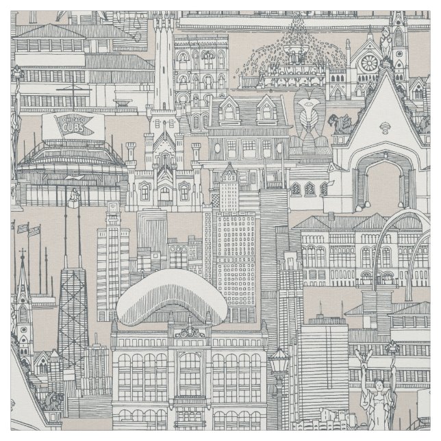Tela Beige gris oscuro de Chicago (Retal)