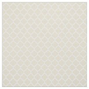 Tela Beige, patrón blanco marroquí de quatrefoil #5 S