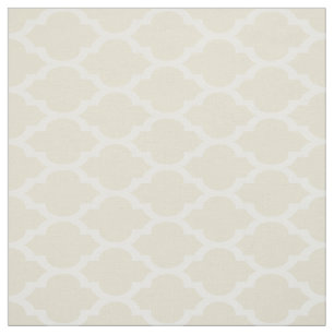 Tela Beige, patrón de quatrefoil marroquí blanco #4