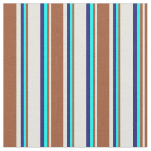 Tela Beige, siena, cian y azul medianoche