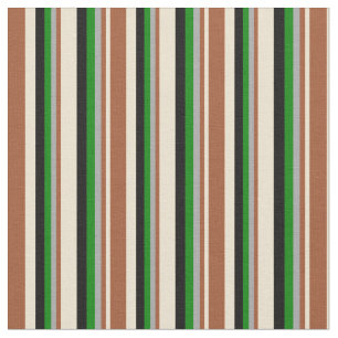 Tela Beige, siena, gris oscuro, verde y negro