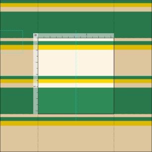 Tela Beige, verde marino y patrón rayado amarillo