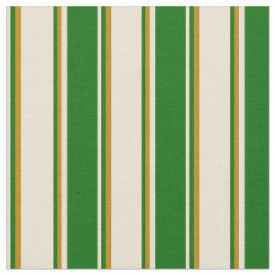 Tela Beige, verde oscuro y dorado oscuro