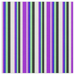 Tela Beige, violeta oscura, azul, verde claro y negro