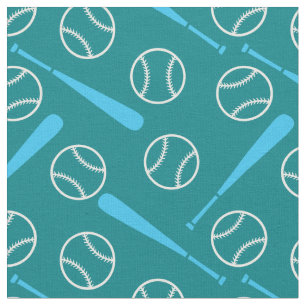 Tela Béisbol: blanco y azul en verde oscuro
