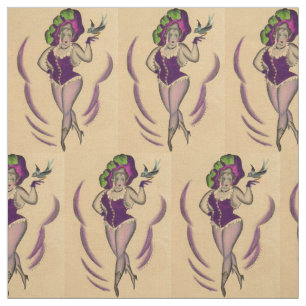 Tela bella dama y su ave entrenada