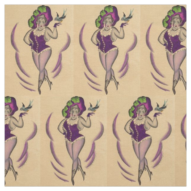 Tela bella dama y su ave entrenada (Retal)