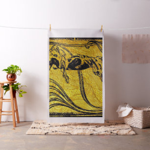 Tela Belle Epoque, Art Nouveau, vintage, oro, negro, he