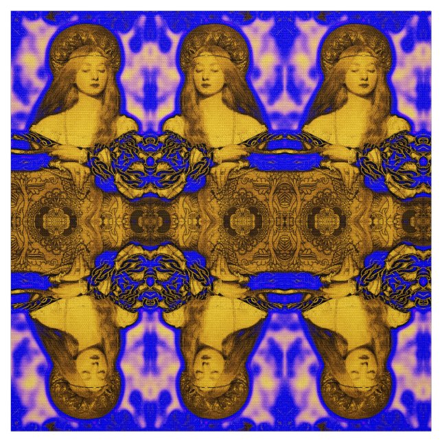 TELA BELLEZA DE LA MUJER DE LA VANIDAD-MODA / FRACTALES (Retal)
