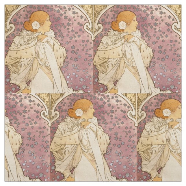 Tela Belleza de mujer mucha Art Nouveau (Retal)