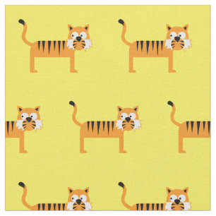 Tela Bello Niño Tigre Guardería Amarillo Gato