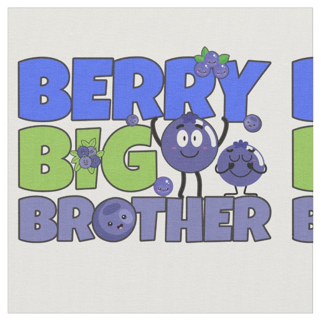 Tela Berry Big Brother - Sibling Blueberry Pun (De cerca)