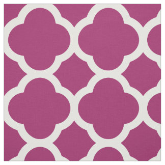 Tela Berry Purple Moderno Quatrefoil a gran escala