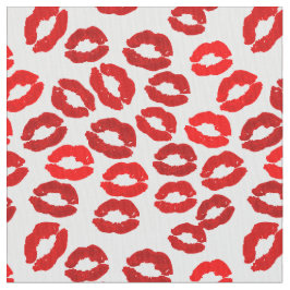Tela besos labios impresión de lápiz labial patrón día 