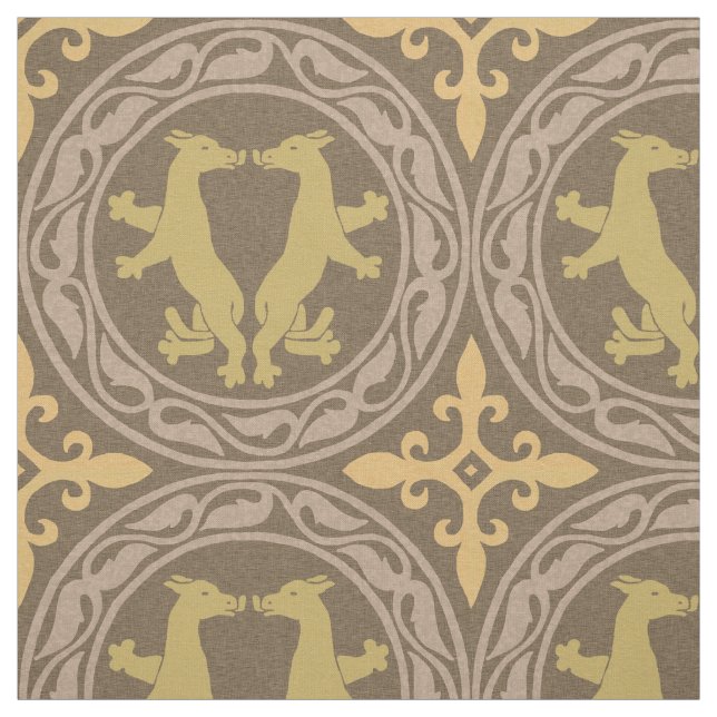 Tela Bestias bizantinas Ochre y Brown (Retal)