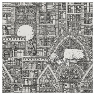Tela biblioteca de medianoche negro Fabric