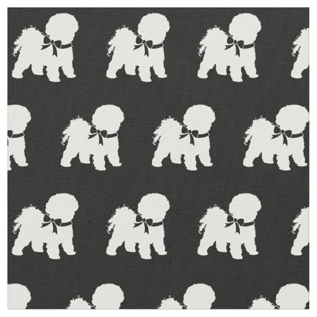 Tela Bichon Frise Dog Silhouette Mascota (De cerca)