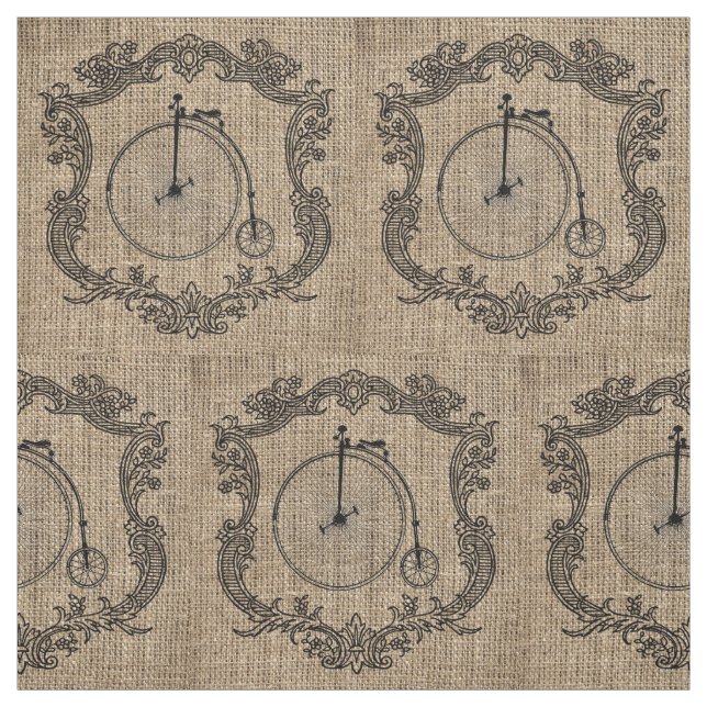 Tela Bicicleta Vintage en Arpillera (Retal)
