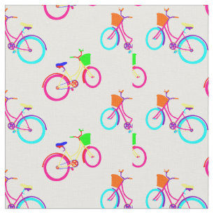 Tela bicicletas arcoíris blancas