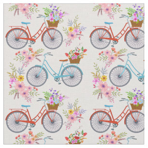 Tela Bicicletas con flores
